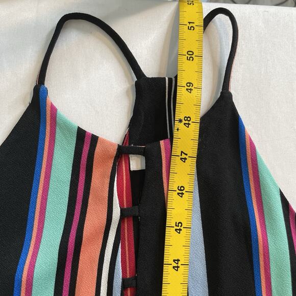 Candies‎ Women's Striped Halter Hi Low Maxi Dress Size S Summer Party Y2K Vibes - Picture 3 of 13